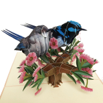 pop-up twee mussen op een tak kaart